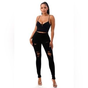 NWT Black Ripped Skinny Jeans | Stretch Denim | Juniors Sizes 3–11